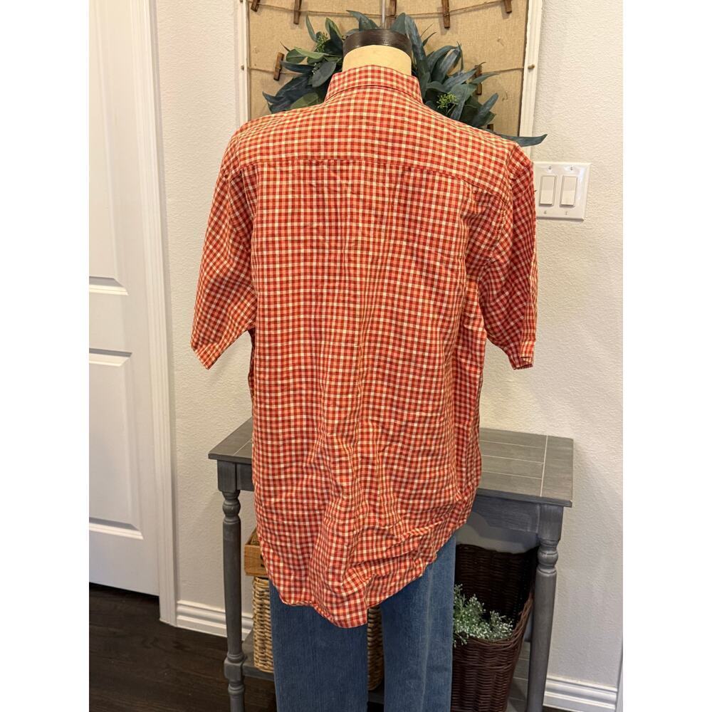 AUSTIN REED London Orange Check Linen/Cotton Shirt Top XXL 2XL - Picture 3 of 9